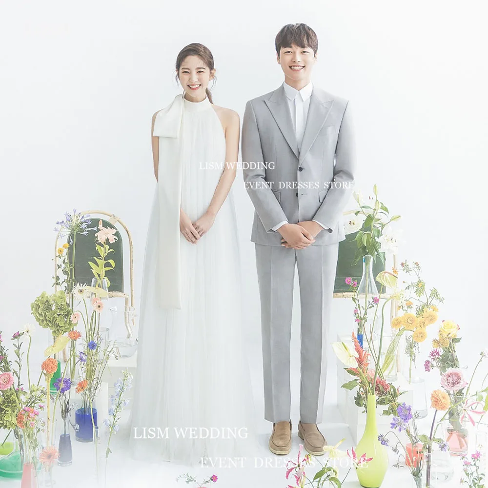 LISM Simple A-Line Wedding Dresses High Soft Tulle Neck Sleeveless Floor Length Bridal Gowns vestidos de novia For Korean Lady
LISM Simple A-Line Wedding Dresses High Soft Tulle Neck Sleeveless Floor Length Bridal Gowns vestidos de novia For Korean Lady
