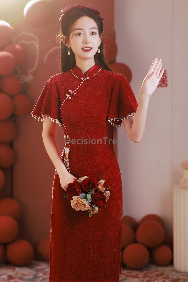 2025 red elegant temperament chinese bride wedding toasting attire fashionable dainty improved qipao advanced sense party qipao
2025 red elegant temperament chinese bride wedding toasting attire fashionable dainty improved qipao advanced sense party qipao