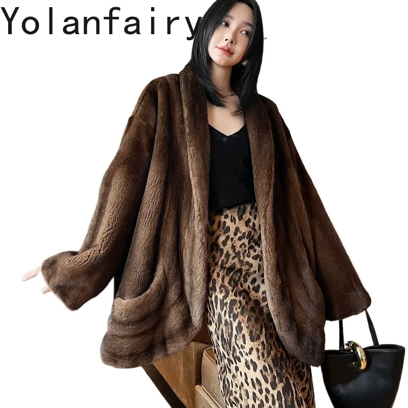 YOLANFAIRY 100% Natural Whole Mink Real Fur Coat Woman Winter Luxury 2026 Short Hair Velvet Mink Fur Jacket Women Clothing 80cm
YOLANFAIRY 100% Natural Whole Mink Real Fur Coat Woman Winter Luxury 2026 Short Hair Velvet Mink Fur Jacket Women Clothing 80cm