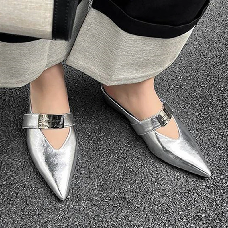 Silver Women's Shoes Mules Pointed Toe Slippers Outdoor Fashion Shoes Elegant Daily Slippers Fashion 3.5cm Low Wedges FE15
Silver Women's Shoes Mules Pointed Toe Slippers Outdoor Fashion Shoes Elegant Daily Slippers Fashion 3.5cm Low Wedges FE15