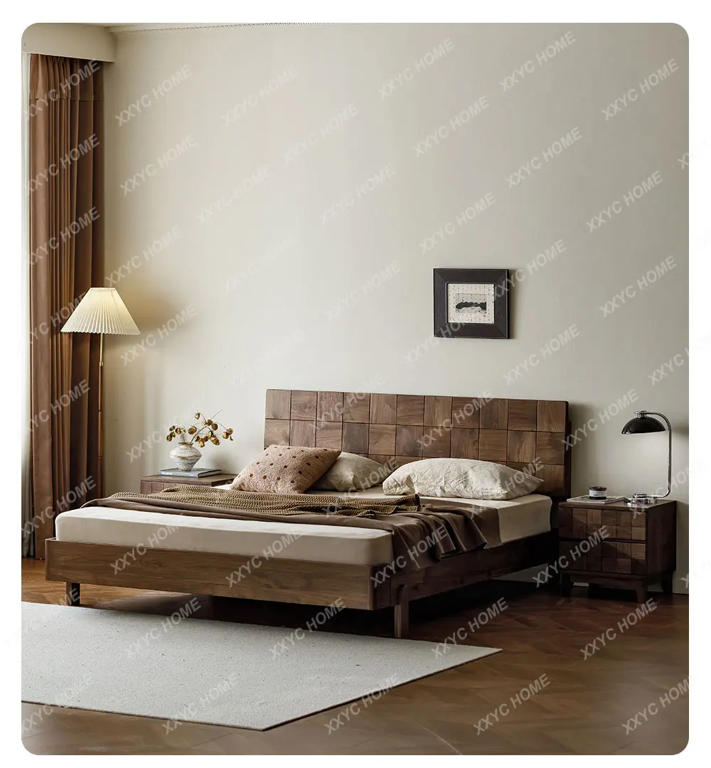 L Black Walnut Bed Solid Wood Modern Simple Double Bed
L Black Walnut Bed Solid Wood Modern Simple Double Bed