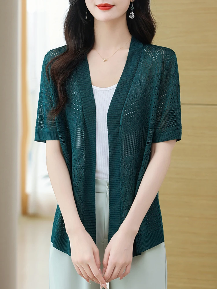 Solid Hollow Cardigan Sweater Women New Summer Women Clothing Short Sleeve Sweater Knitwear Cardigans
Solid Hollow Cardigan Sweater Women New Summer Women Clothing Short Sleeve Sweater Knitwear Cardigans
