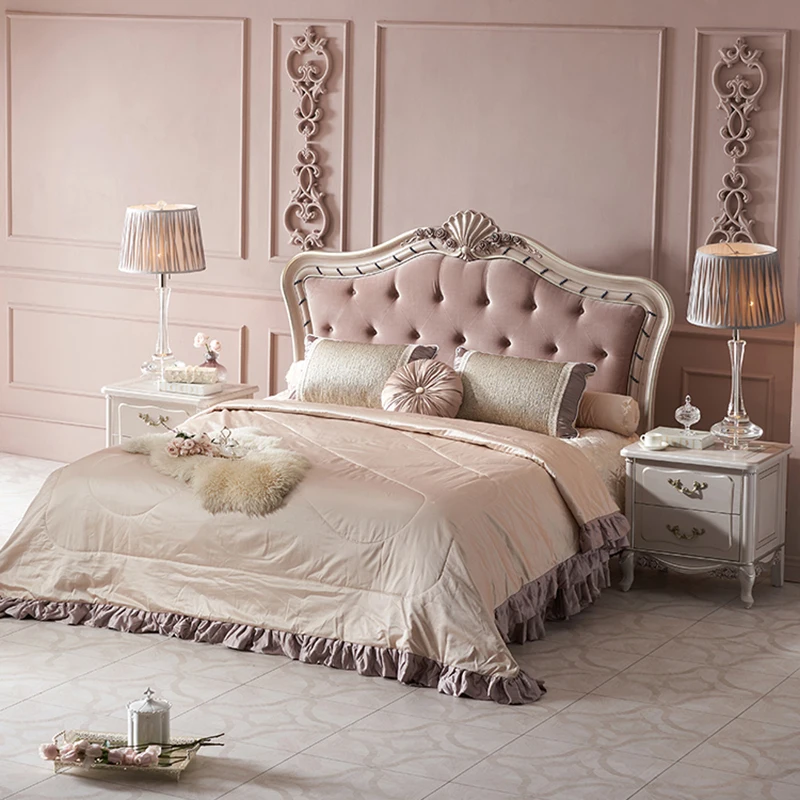 !@Classic Bedroom Furniture Set Luxury Solid Wood Hand Carved pink Fabric Bed Sets
!@Classic Bedroom Furniture Set Luxury Solid Wood Hand Carved pink Fabric Bed Sets