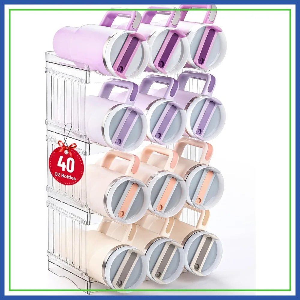 Large Tumbler Organizer for 40 oz Cup, Patented Kitchen Storage, Stackable Bottle Holder 4-Pack
Large Tumbler Organizer for 40 oz Cup, Patented Kitchen Storage, Stackable Bottle Holder 4-Pack