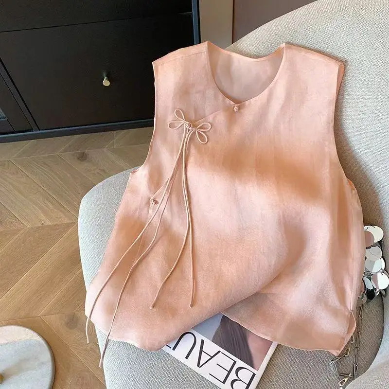 Temperament Sleeveless Shirt Organza Vest Blusas Mujer Summer Camisas Fashion Shirts & Blouses
Temperament Sleeveless Shirt Organza Vest Blusas Mujer Summer Camisas Fashion Shirts & Blouses