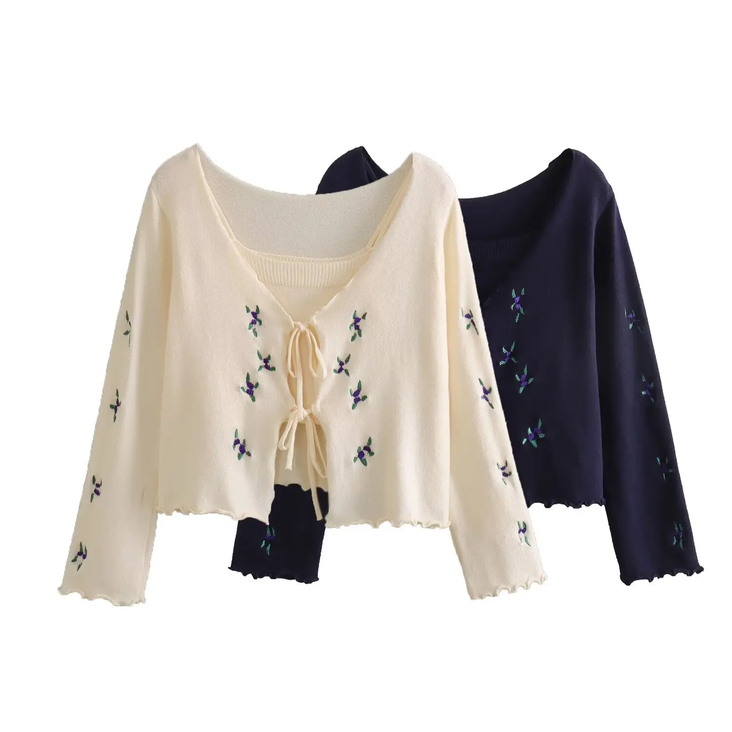 Chic embroidered thin knitted sweater for women 2024 summer new lace-up sunscreen cardigan stylish outerwear v-neck top
Chic embroidered thin knitted sweater for women 2024 summer new lace-up sunscreen cardigan stylish outerwear v-neck top