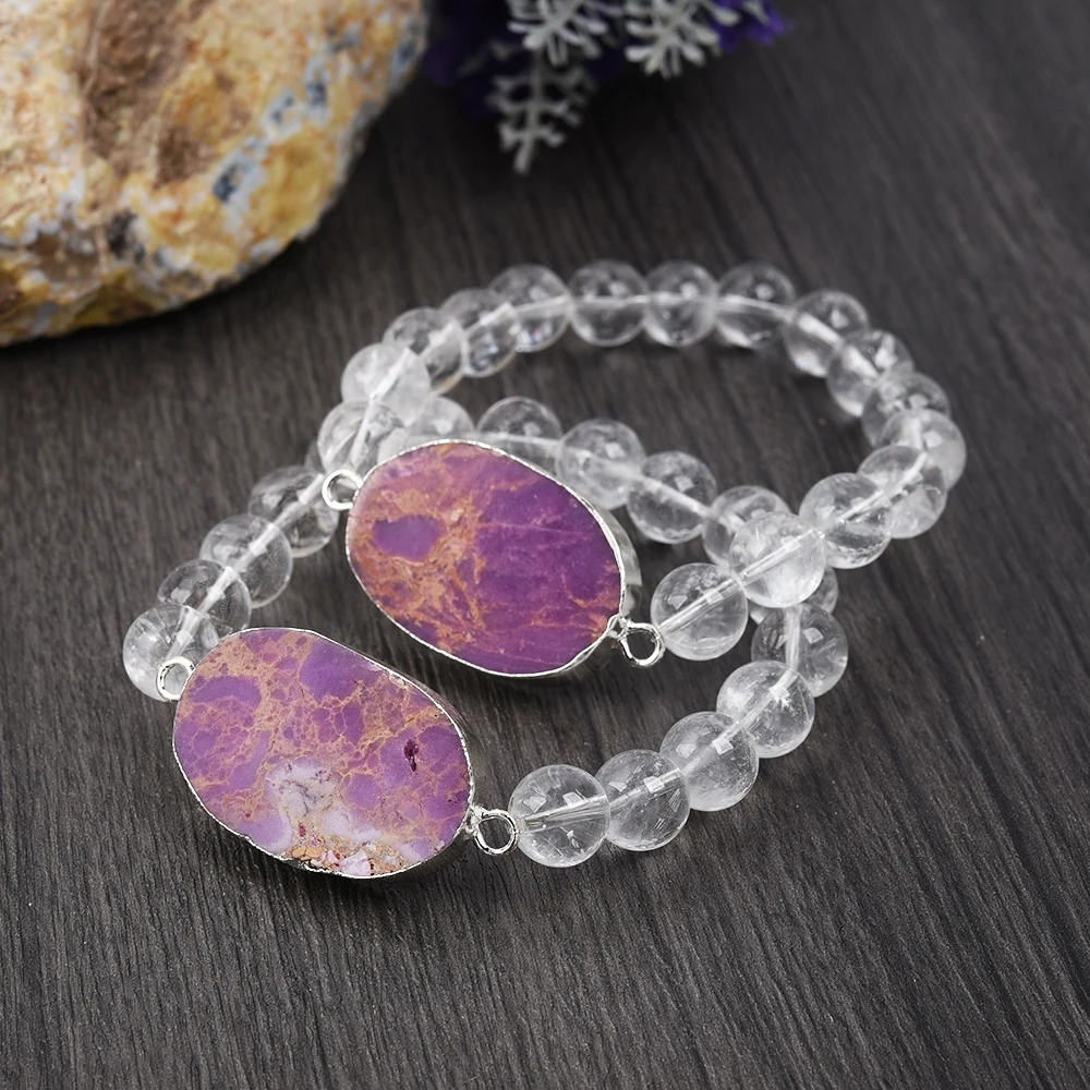 Fashion Silver Plated Oval Shape Sugilite Charm Bracelet for Women, Natural Stone Beaded Bracelet, Sugilite Bracelet Jewelry
Fashion Silver Plated Oval Shape Sugilite Charm Bracelet for Women, Natural Stone Beaded Bracelet, Sugilite Bracelet Jewelry