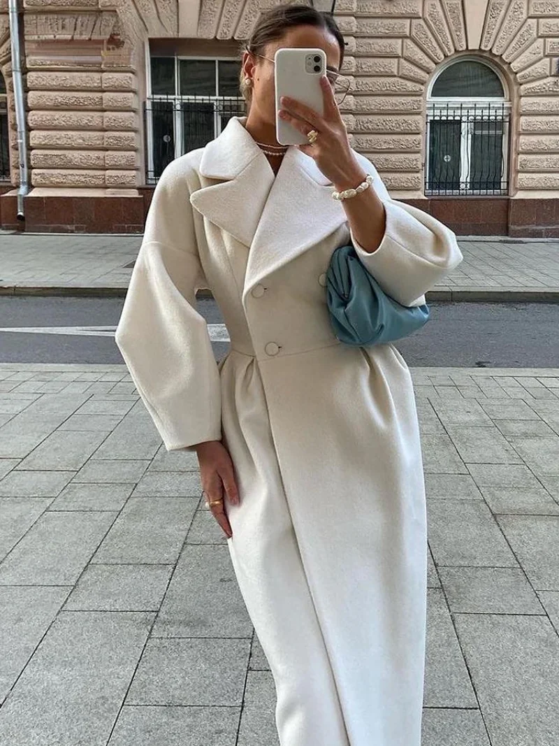 Autumn Lantern Sleeve Women Woolen Coat Lapel Double-Breasted Office Lady Long Jackets Windbreaker Thick Streetwear Female Coats
Autumn Lantern Sleeve Women Woolen Coat Lapel Double-Breasted Office Lady Long Jackets Windbreaker Thick Streetwear Female Coats