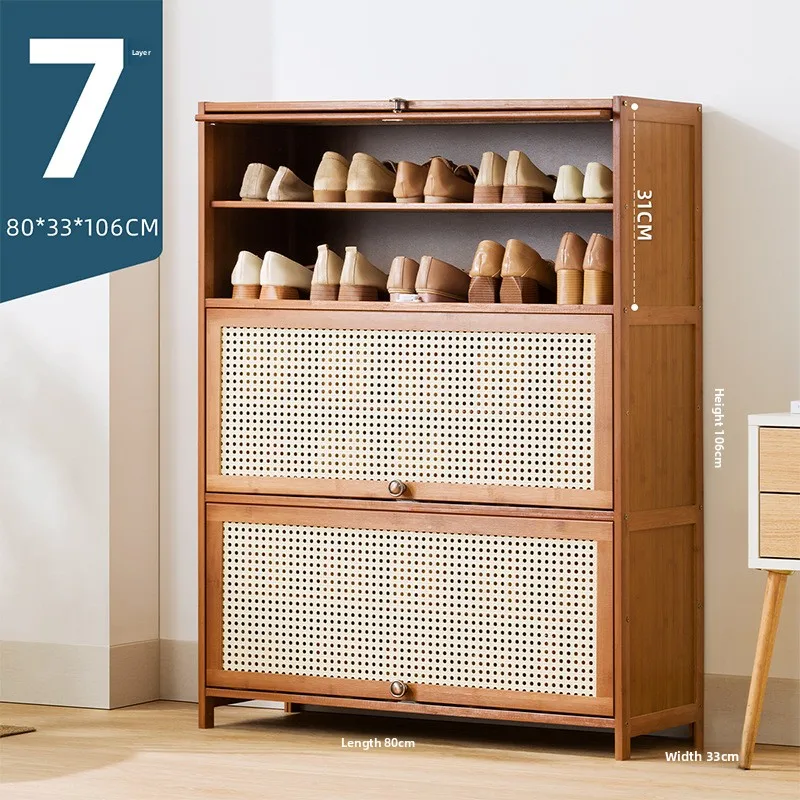 Imitation rattan woven shoe cabinet, simple shoe rack at the door of the home, economical storage, multi-layer dust-proof
Imitation rattan woven shoe cabinet, simple shoe rack at the door of the home, economical storage, multi-layer dust-proof