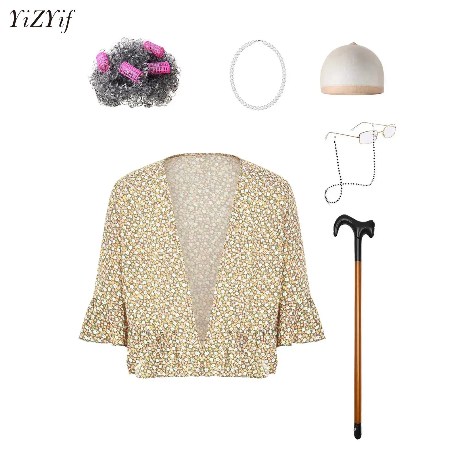 Girls Old Lady Role Play Costume Girls 100 Day Of School Dress Up Grandma Wig Granny Glasses Sock Carnival Cosplay Accessory
Girls Old Lady Role Play Costume Girls 100 Day Of School Dress Up Grandma Wig Granny Glasses Sock Carnival Cosplay Accessory