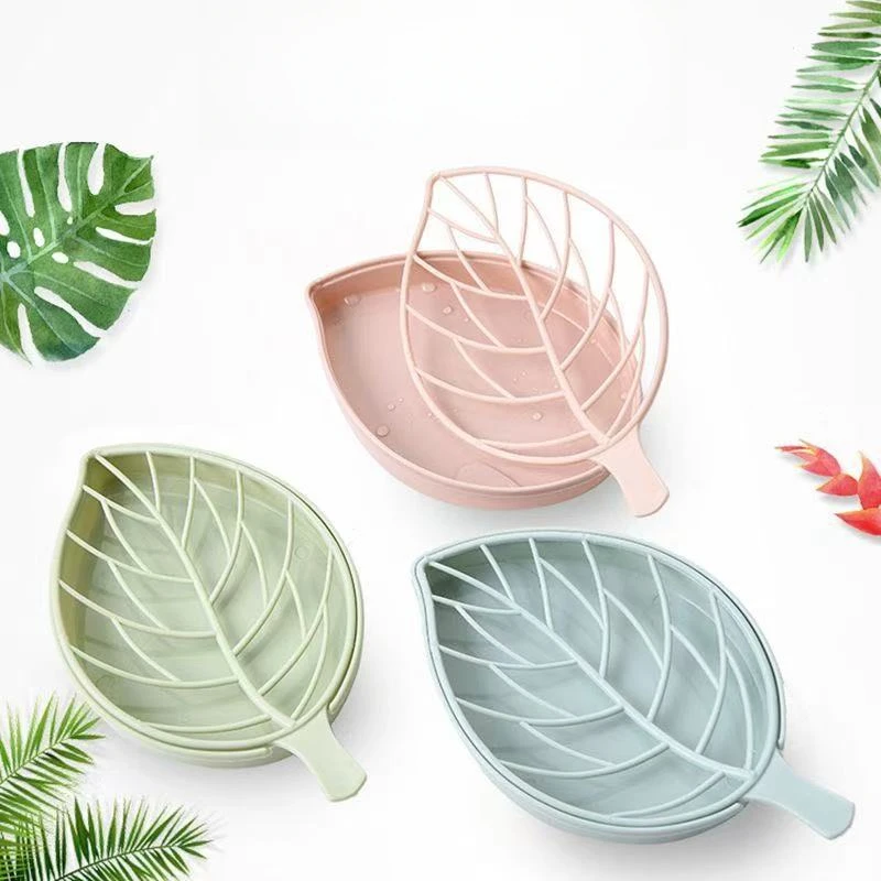 Leaf-Shaped Soap Dish - Dual Compartment Drain Tray for Bathroom (Natural Style)
Leaf-Shaped Soap Dish - Dual Compartment Drain Tray for Bathroom (Natural Style)