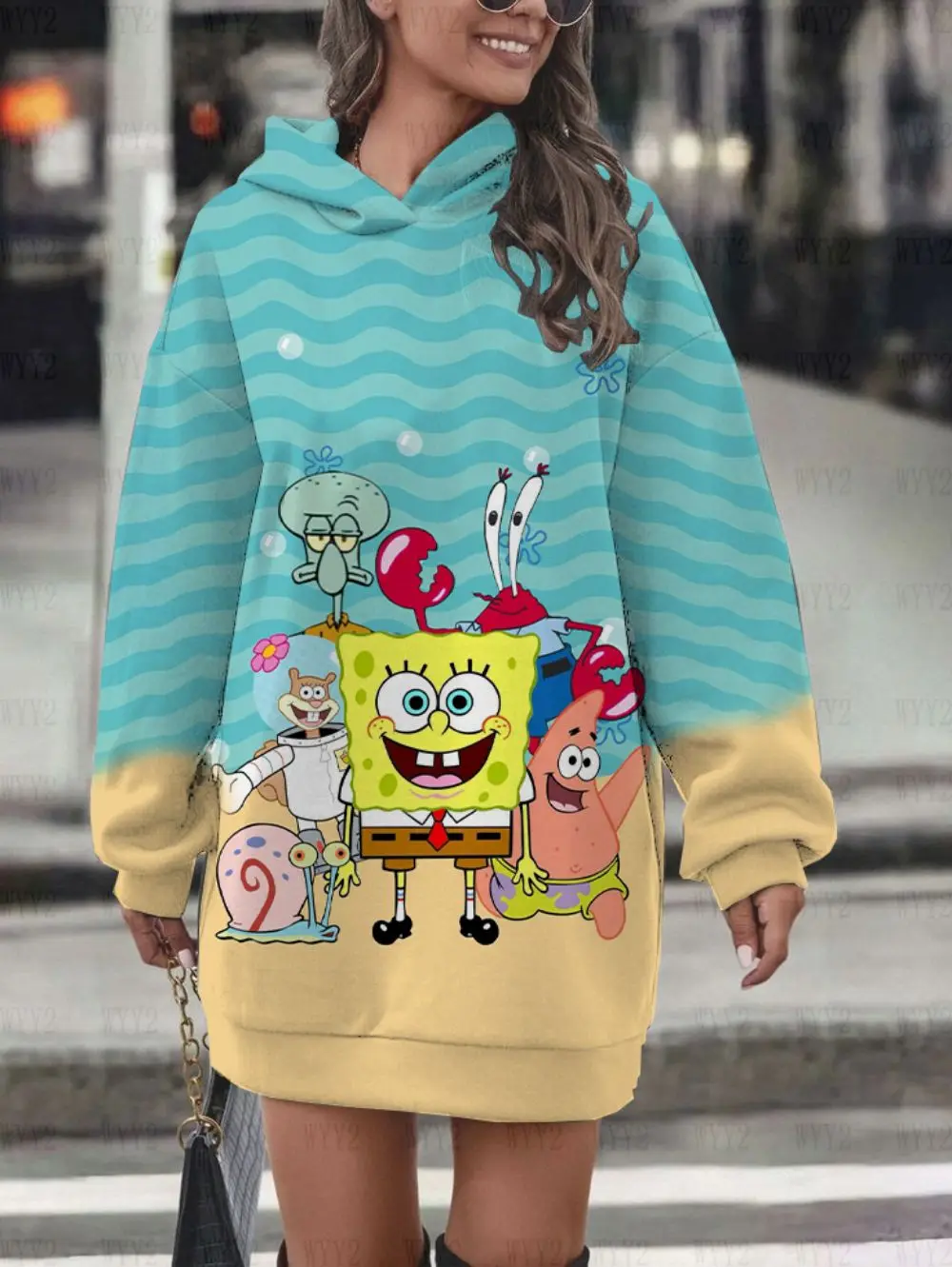 Slimming and age-reducing, cute, casual and fashionable hoodie, SpongeBob print, round neck long sleeve hooded casual sportswear
Slimming and age-reducing, cute, casual and fashionable hoodie, SpongeBob print, round neck long sleeve hooded casual sportswear