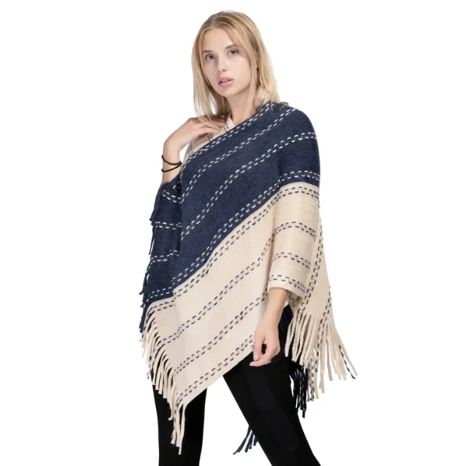 Color Matching Tassel Knitted Shawl Women's Autumn Winter New Warm Acrylic Pullover Cloak Girls' Sweater Coat
Color Matching Tassel Knitted Shawl Women's Autumn Winter New Warm Acrylic Pullover Cloak Girls' Sweater Coat