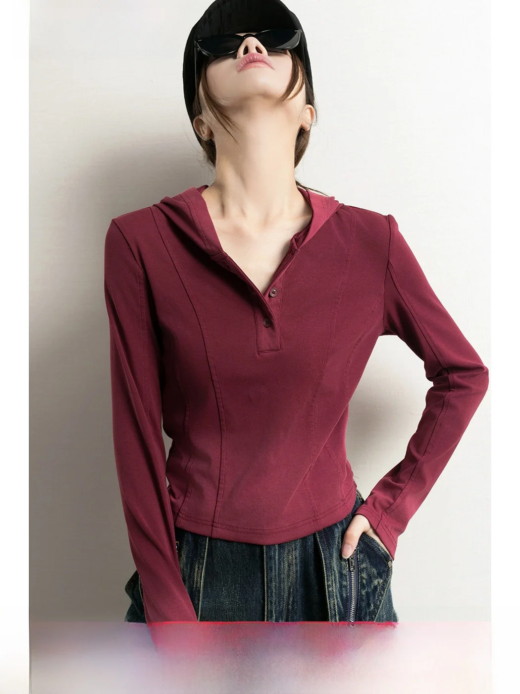 TidepPA adient Red ort Svel Hoodie Women's T-irt Casual Sle Breathable Cotton Blend Long Sve Base Layer Top
TidepPA adient Red ort Svel Hoodie Women's T-irt Casual Sle Breathable Cotton Blend Long Sve Base Layer Top
