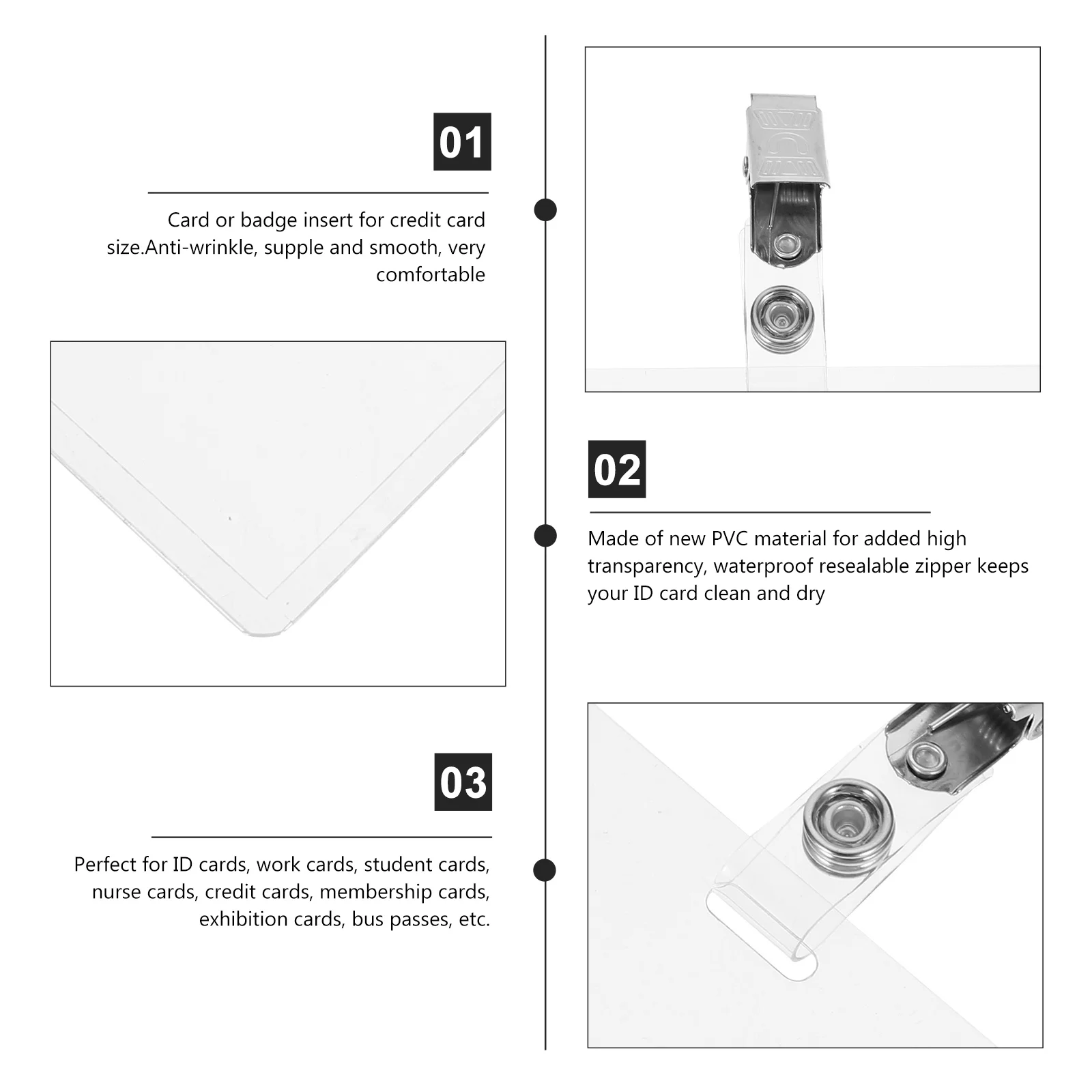 10Sets Waterproof Clear Id Badge Covers Work Permit Cards Protective Holder Transparent Clip Name Tag Sleeve
10Sets Waterproof Clear Id Badge Covers Work Permit Cards Protective Holder Transparent Clip Name Tag Sleeve