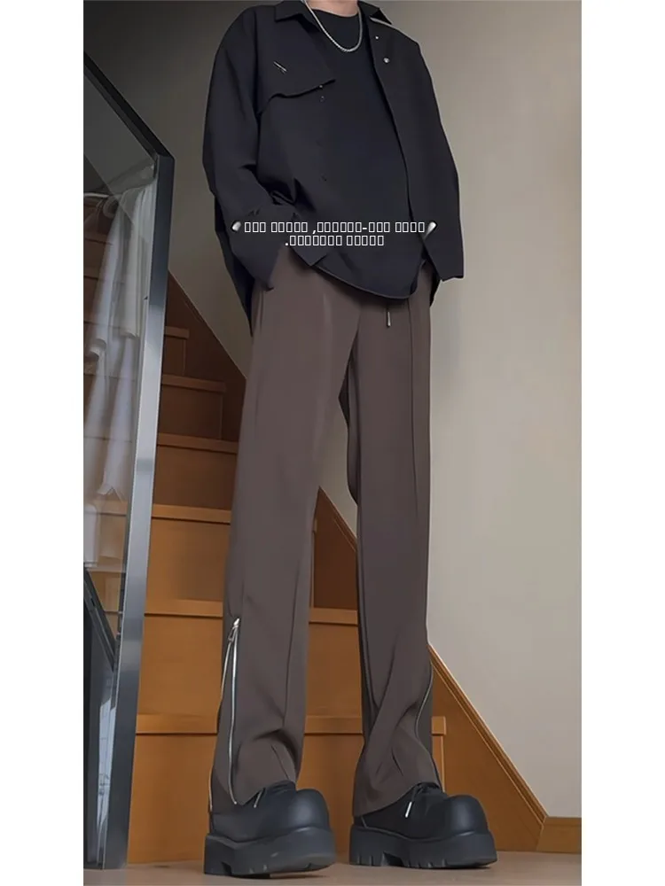 Мужские летние тонкие брюки Cé Brown Ice Silk с молнией, свободного кроя, в американском стиле High Street, прямые брюки
Мужские летние тонкие брюки Cé Brown Ice Silk с молнией, свободного кроя, в американском стиле High Street, прямые брюки