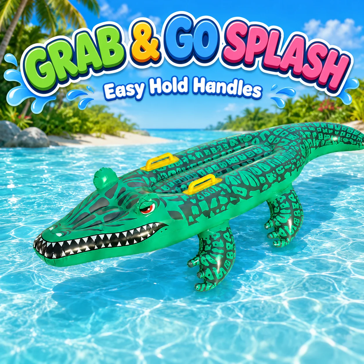1PC Inflatable Crocodile Ride On Pool Float with Handles, Water Toy Alligator Raft for Beach Pool Summer Fun
1PC Inflatable Crocodile Ride On Pool Float with Handles, Water Toy Alligator Raft for Beach Pool Summer Fun