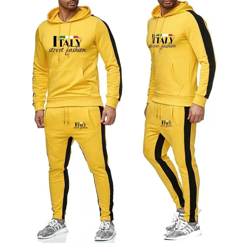 Jogging Men Two Piece Hot Sale High Quality Men's Tracksuit Outdoors Sports Set Men Hoodie Fashion Comfortable Casual Simplicity 
Jogging Men Two Piece Hot Sale High Quality Men's Tracksuit Outdoors Sports Set Men Hoodie Fashion Comfortable Casual Simplicity