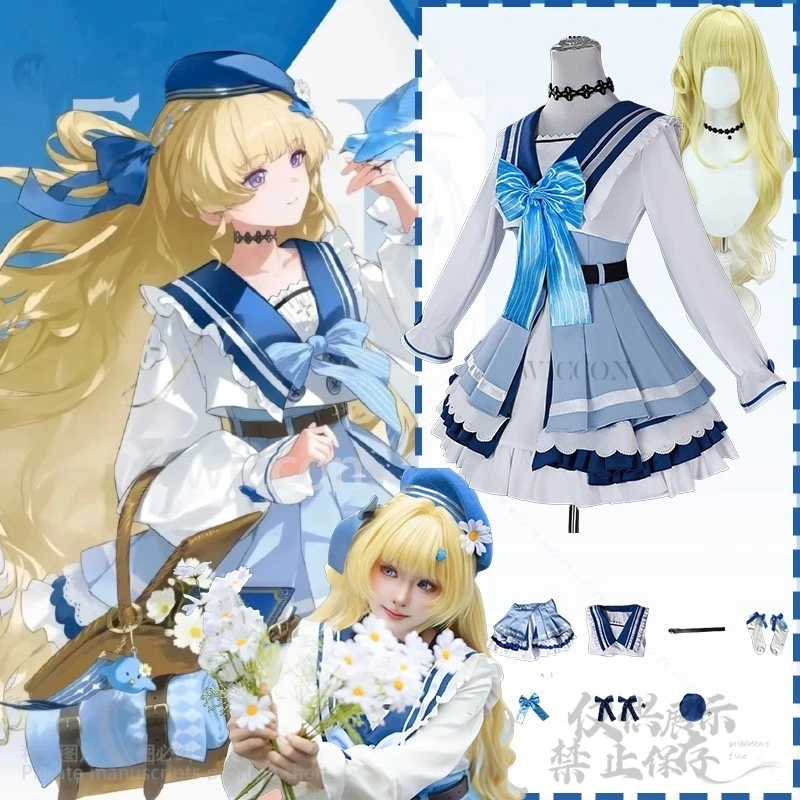 Anime Game Wuthering Waves Cosplay Phoebe New Costume Blue Dress Jirai Kei Girls Sweet Lolita Cute Uniform Halloween Customized
Anime Game Wuthering Waves Cosplay Phoebe New Costume Blue Dress Jirai Kei Girls Sweet Lolita Cute Uniform Halloween Customized