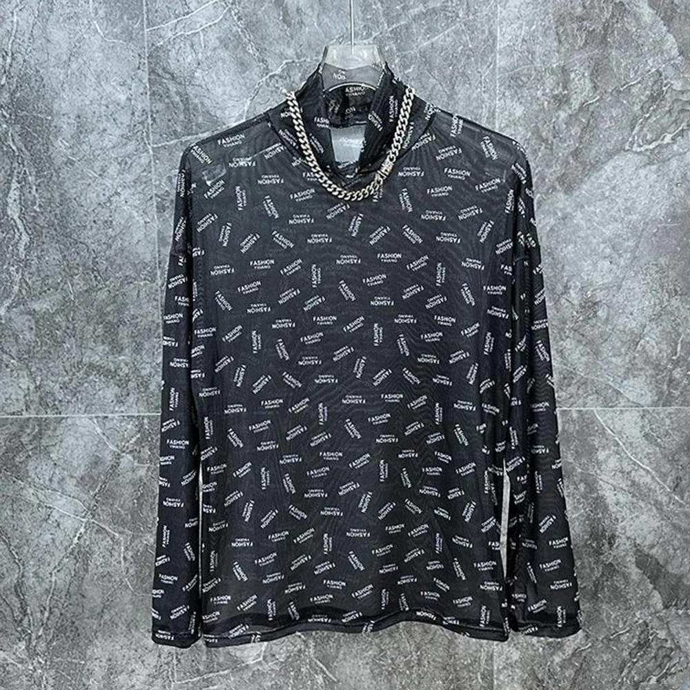 Mens letter printed ice silk T-shirt 2024 new summer thin see-through sexy personality streetwear breathable tops for men
Mens letter printed ice silk T-shirt 2024 new summer thin see-through sexy personality streetwear breathable tops for men