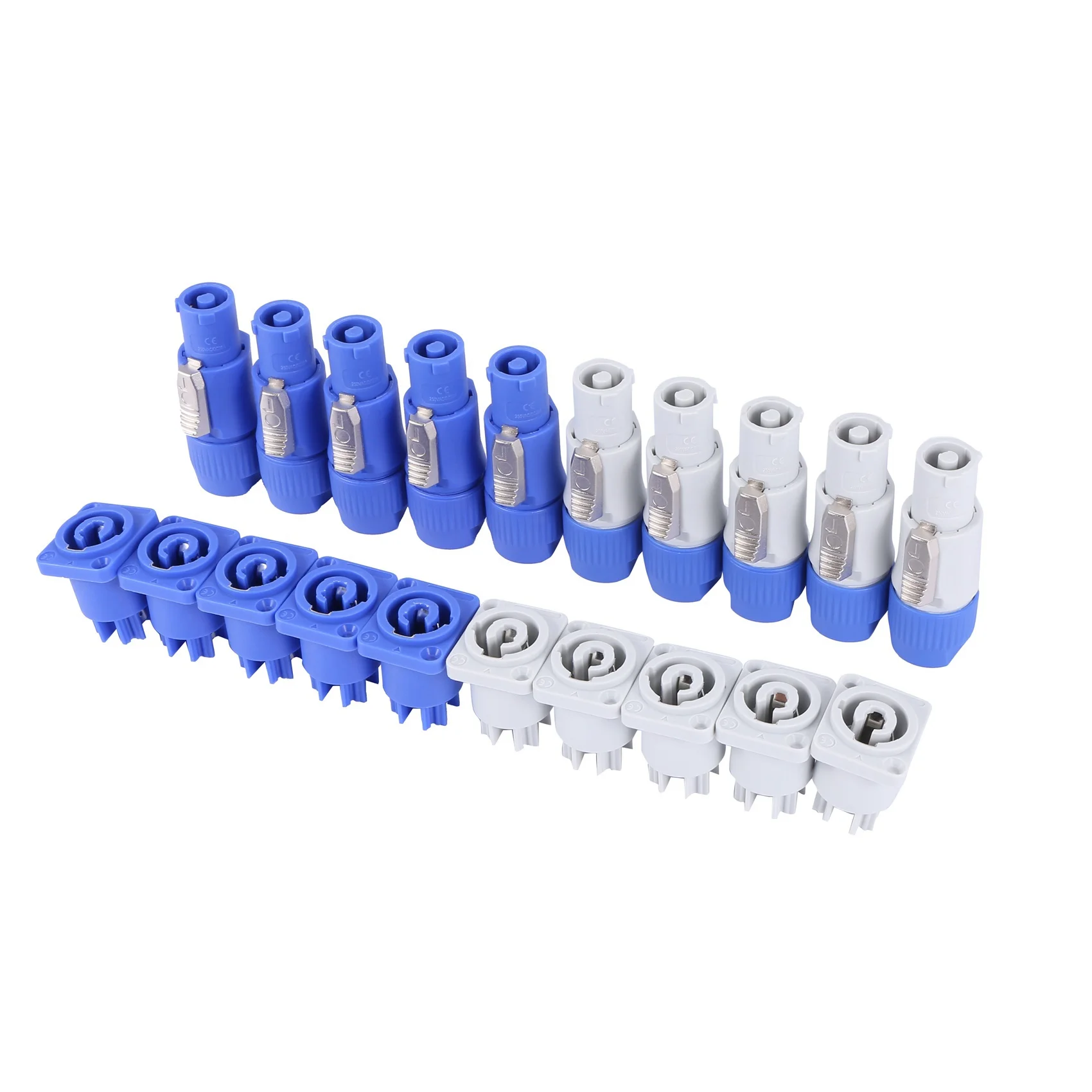40 Set Powercon Type A NAC3FCA+NAC3MPA-1 Chassis Plug Panel Adapter-BCBW
40 Set Powercon Type A NAC3FCA+NAC3MPA-1 Chassis Plug Panel Adapter-BCBW