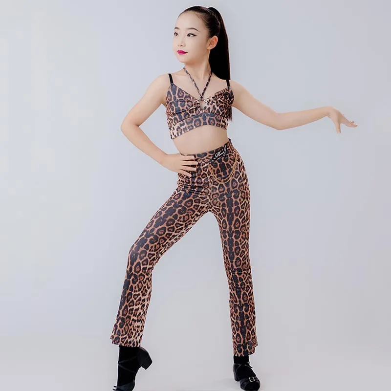 Latin Dance Top Girls Cha Cha Dancing Pants Rumba Performance Costume Leopard Dance Suit Kids Black Latin Practice Clothes 1594
Latin Dance Top Girls Cha Cha Dancing Pants Rumba Performance Costume Leopard Dance Suit Kids Black Latin Practice Clothes 1594