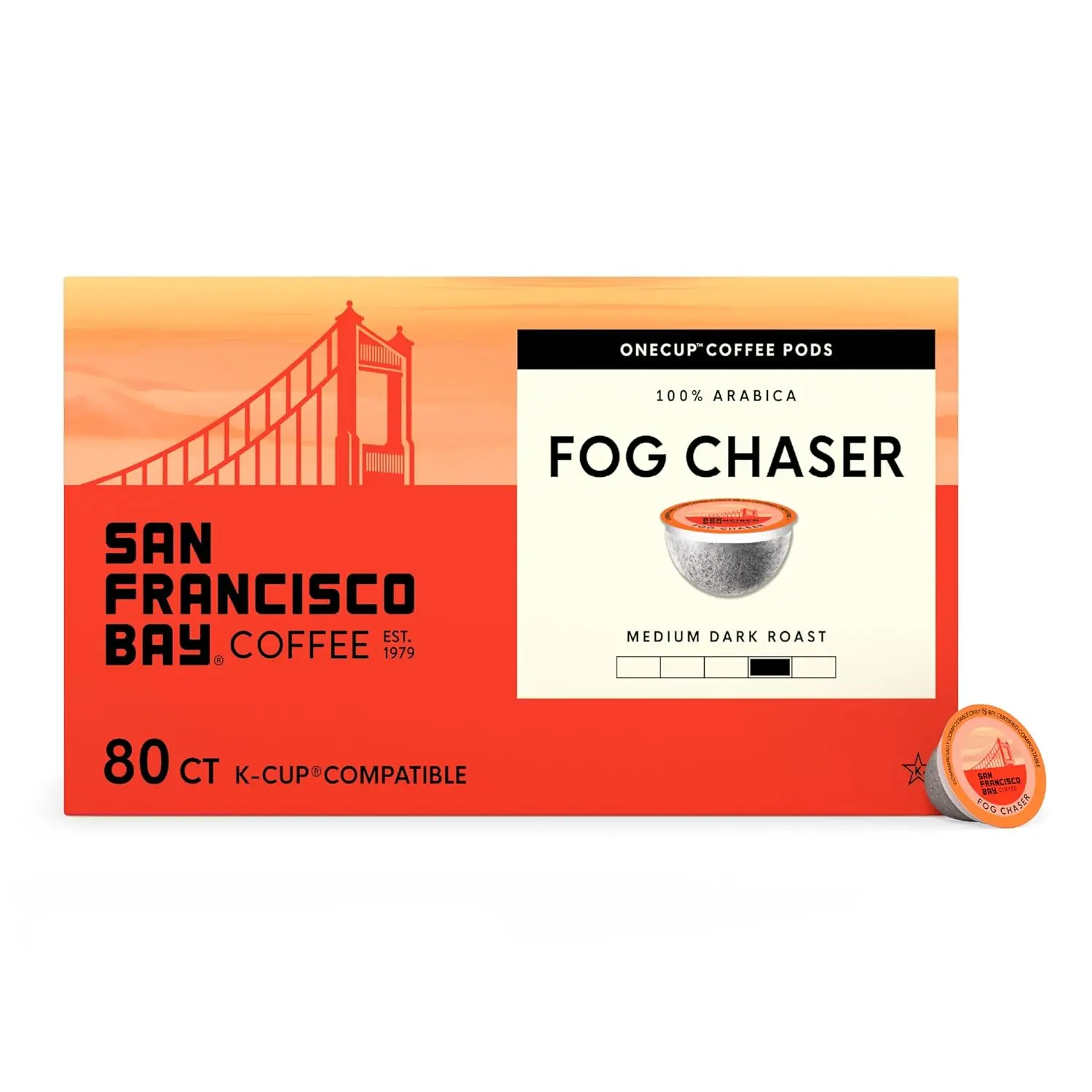 Medium-Dark Roast Coffee Pods, 80 Count, Fog Chaser, Compostable Single-Serve Pods
Medium-Dark Roast Coffee Pods, 80 Count, Fog Chaser, Compostable Single-Serve Pods