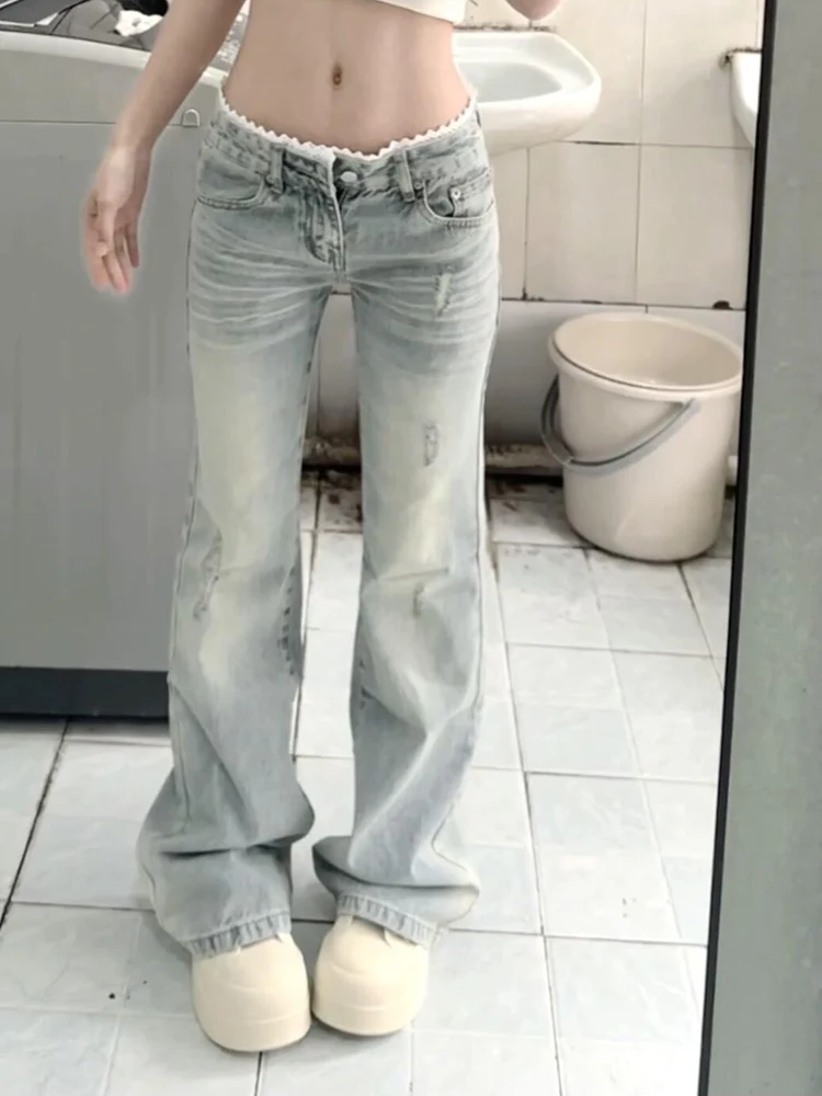 Расклешенные широкие джинсы с кружевной отделкой Sweet And Spicy Girl, женские летние дизайнерские уникальные американские ретро прямые джинсы с высокой талией
Расклешенные широкие джинсы с кружевной отделкой Sweet And Spicy Girl, женские летние дизайнерские уникальные американские ретро прямые джинсы с высокой талией