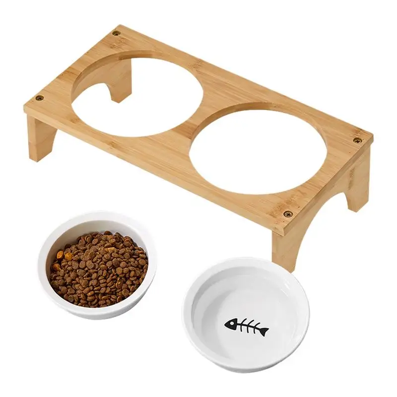 Raised Dog Bowl Tilted Ceramic Cat Food Bowl With Wooden Base Non-slip Whisker Friendly Feeding Station For Small Medium Large
Raised Dog Bowl Tilted Ceramic Cat Food Bowl With Wooden Base Non-slip Whisker Friendly Feeding Station For Small Medium Large