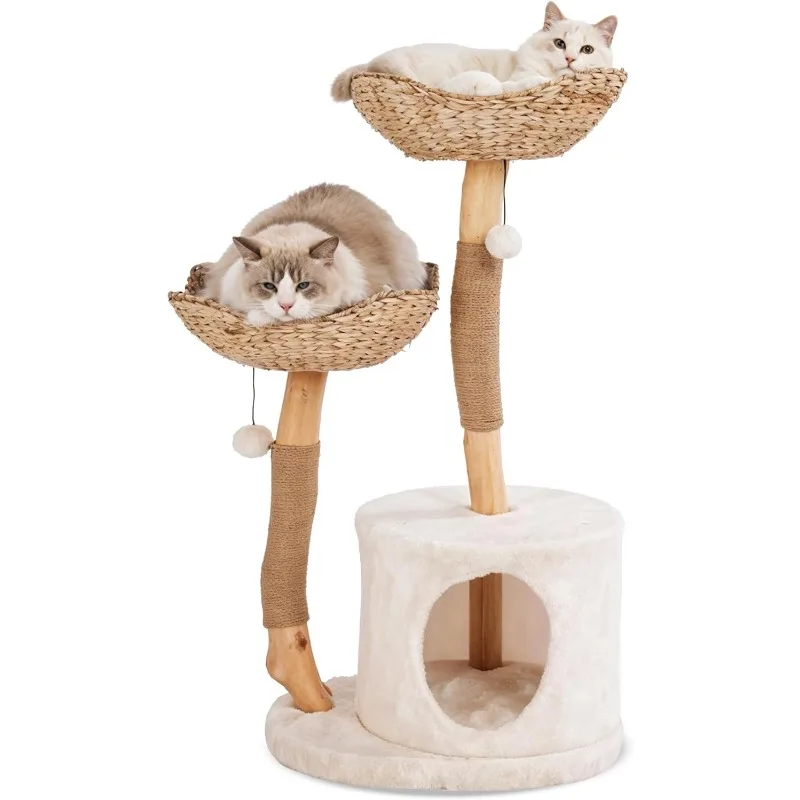 Natural Wood Cat Tree- Modern Cat Tower for Large Cat, 2 Larger Baskets,21"L x 16.5"W x 38"H
Natural Wood Cat Tree- Modern Cat Tower for Large Cat, 2 Larger Baskets,21"L x 16.5"W x 38"H