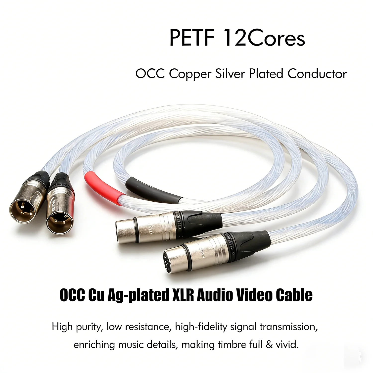Pair 7N OCC Silver plated XLR RCA Audio Cable With Carbon fiber Connectors for Microphone Balance Audio Cable
Pair 7N OCC Silver plated XLR RCA Audio Cable With Carbon fiber Connectors for Microphone Balance Audio Cable
