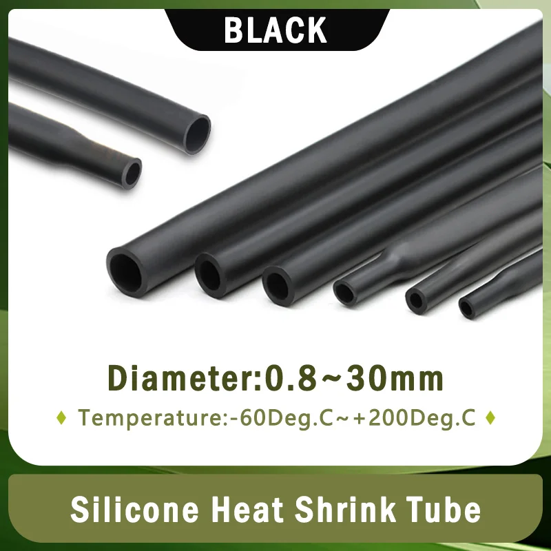 1/5M 1.7:1 Black 0.8mm~30mm Silicone Heat Shrink Tube Flexible Cable Sleeve Insulated High Temperature DIY Wire Wrap Protector
1/5M 1.7:1 Black 0.8mm~30mm Silicone Heat Shrink Tube Flexible Cable Sleeve Insulated High Temperature DIY Wire Wrap Protector
