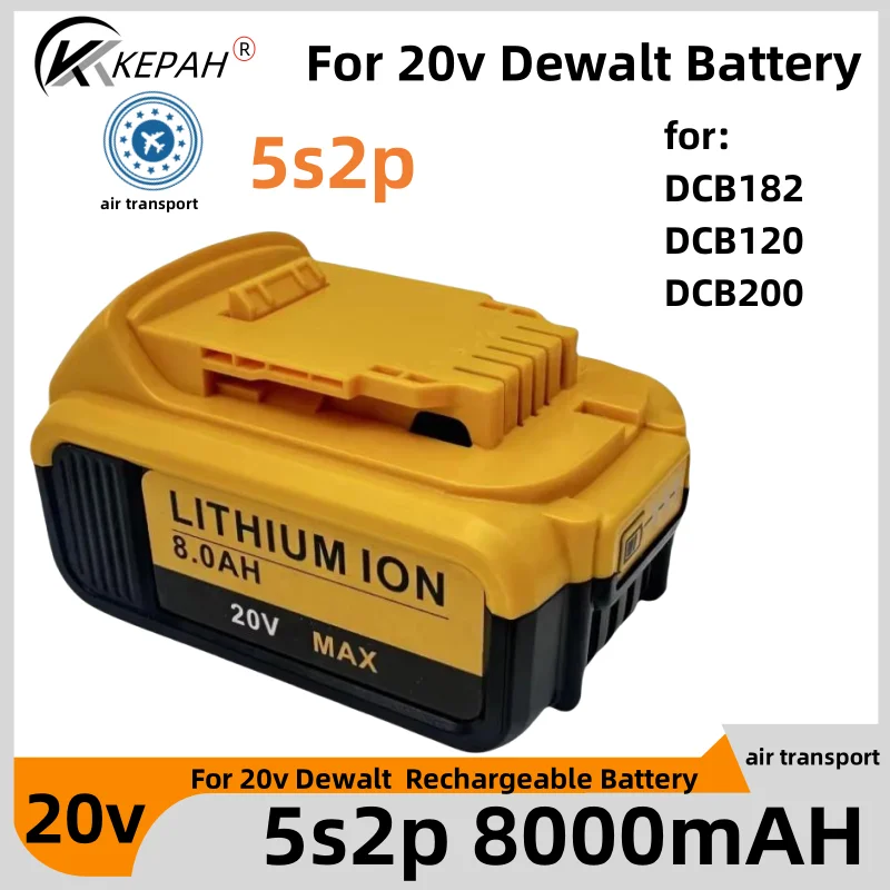 8000mAh Battery DCB200 MAX For Flexvolt For DCB606 DCB205 DCB206 DCB209 DCB182 Power Tool Battery 20V/60V Battery 
8000mAh Battery DCB200 MAX For Flexvolt For DCB606 DCB205 DCB206 DCB209 DCB182 Power Tool Battery 20V/60V Battery