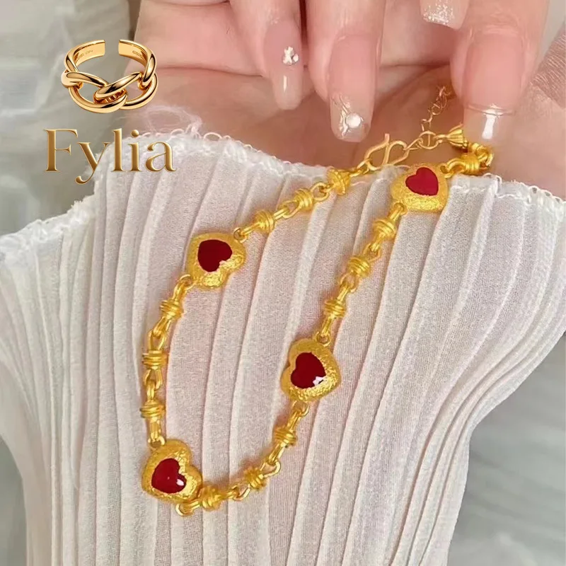 Fylia Jewelry Fylia Jewelry 9999 Burning Blue Heart Ting with You Bracelet 24K Real Gold Retro Fashion Versatile Show White a
Fylia Jewelry Fylia Jewelry 9999 Burning Blue Heart Ting with You Bracelet 24K Real Gold Retro Fashion Versatile Show White a