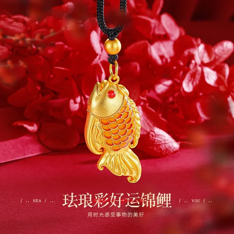 9999 Real Gold 24K Enamel Color Good Luck Koi Pendant New Chinese Gold Rich Goldfish Woven Necklace
9999 Real Gold 24K Enamel Color Good Luck Koi Pendant New Chinese Gold Rich Goldfish Woven Necklace