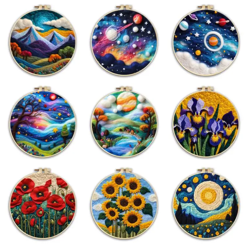 CHENISTORY 1 Pack DIY Wool Felting Painting With Embroidery Frame Handmade Needle Wool Painting Picture For Home Decors Craft
CHENISTORY 1 Pack DIY Wool Felting Painting With Embroidery Frame Handmade Needle Wool Painting Picture For Home Decors Craft