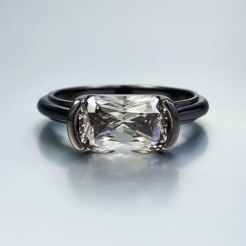 Mujing Jewelry European and American New 925 Silver 6 * 9 Rectangular Ascut Black Grey Zircon Ring Vintage Simple Ring
Mujing Jewelry European and American New 925 Silver 6 * 9 Rectangular Ascut Black Grey Zircon Ring Vintage Simple Ring