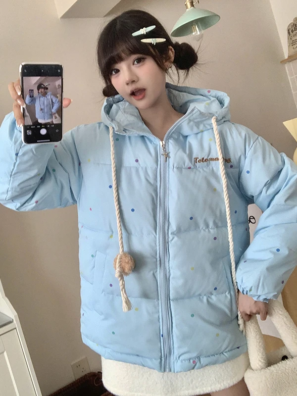 Cute Polka Dot Stand Collar Loose Winter Cotton Jaet Women's Bread Sle Coat Unique Design Bear Print Commute Friendly
Cute Polka Dot Stand Collar Loose Winter Cotton Jaet Women's Bread Sle Coat Unique Design Bear Print Commute Friendly