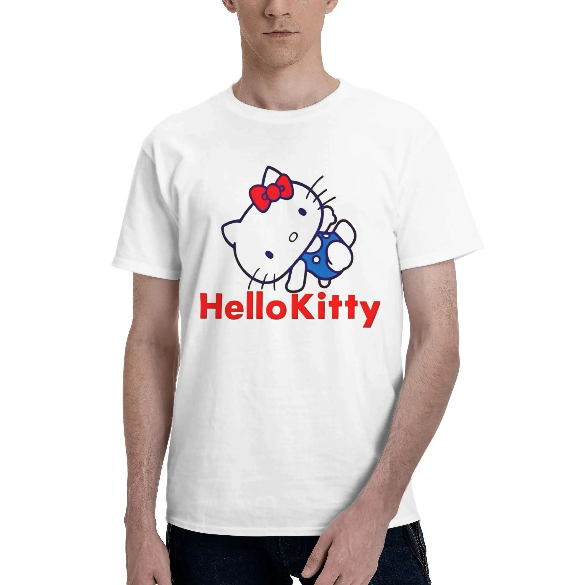 Футболка с принтом Hello Kitty Cat для мужчин и женщин, футболка из чистого хлопка, одежда с короткими рукавами
Футболка с принтом Hello Kitty Cat для мужчин и женщин, футболка из чистого хлопка, одежда с короткими рукавами