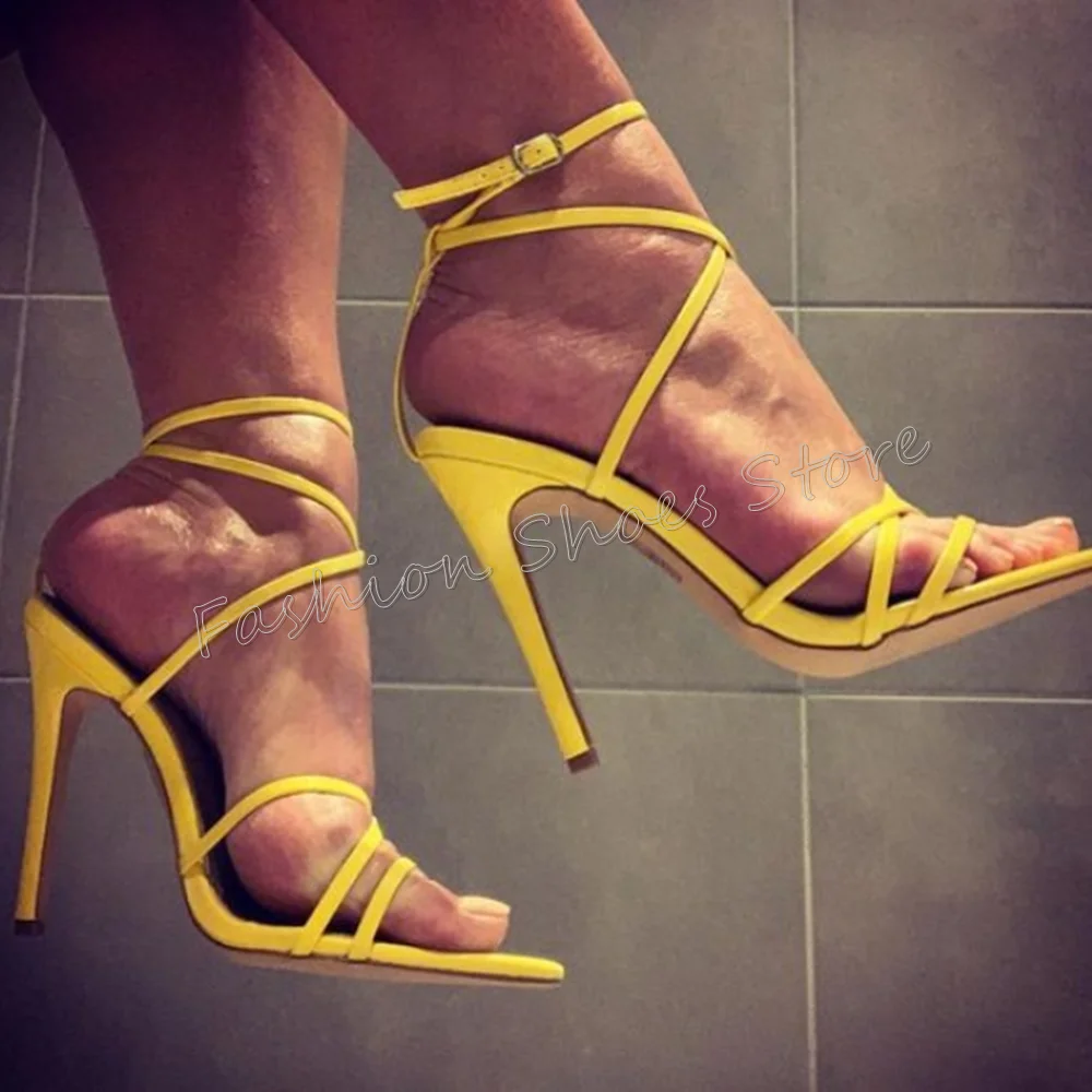 Yellow Cross Strap Ankle Buckle Sandals Sexy Stilettos High Heels High Heel Shoes for Women Heels 2024 New Zapatos Para Mujere
Yellow Cross Strap Ankle Buckle Sandals Sexy Stilettos High Heels High Heel Shoes for Women Heels 2024 New Zapatos Para Mujere