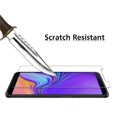 2/4Pcs HD Tempered Glass For Samsung Galaxy A7 2018 Glass
