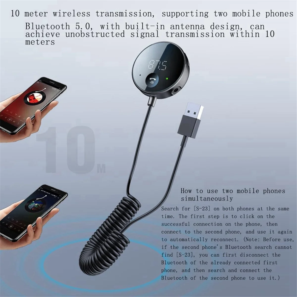 LDHL Bluetooth FM-передатчик для автомобиля, адаптер Bluetooth AUX, Bluetooth-приемник для автомобильной музыки/звонков громкой связи/стереоаудио
LDHL Bluetooth FM-передатчик для автомобиля, адаптер Bluetooth AUX, Bluetooth-приемник для автомобильной музыки/звонков громкой связи/стереоаудио