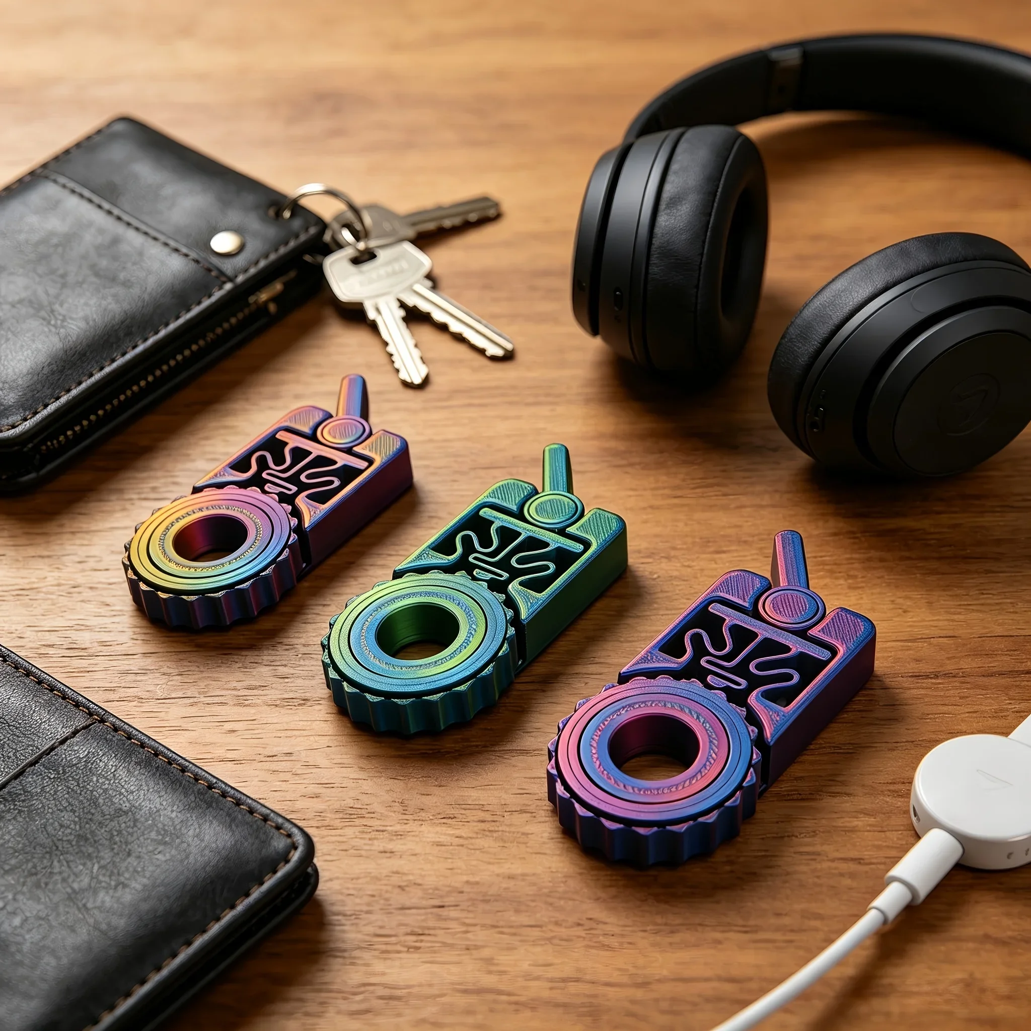 Aurora-hued mechanical gear-fidget toy—an EDC stress-relief tool designed for tactile play. Featuring a dual-structure design, it boasts an iridescent gradient finish and a matte texture.
Aurora-hued mechanical gear-fidget toy—an EDC stress-relief tool designed for tactile play. Featuring a dual-structure design, it boasts an iridescent gradient finish and a matte texture.