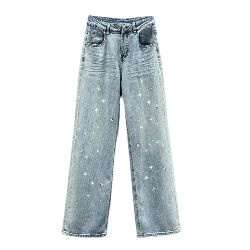INS European Style Rhinestone Denim Wide-Leg Pants Jeans for Women 2024 New Spring High Waist Loose and Slimming Mop Pants
INS European Style Rhinestone Denim Wide-Leg Pants Jeans for Women 2024 New Spring High Waist Loose and Slimming Mop Pants