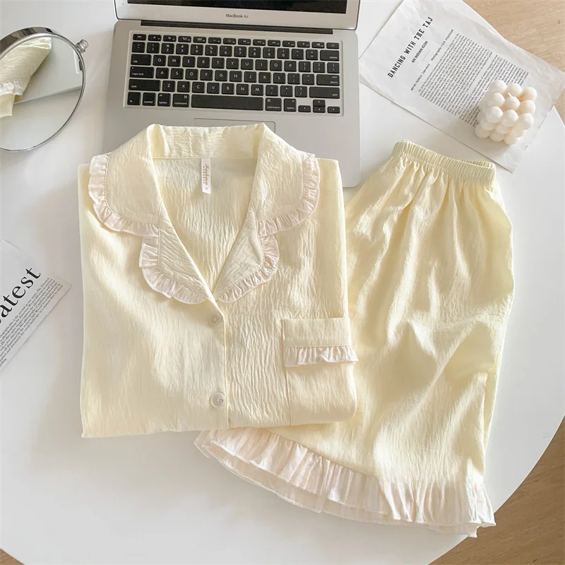 2025 New Cloud Cotton Women's Sleepwear Short Sleeve Shorts Home Clothes Set Sweet Cute Cartoon Print Lightweight Summer Pj Set
2025 New Cloud Cotton Women's Sleepwear Short Sleeve Shorts Home Clothes Set Sweet Cute Cartoon Print Lightweight Summer Pj Set