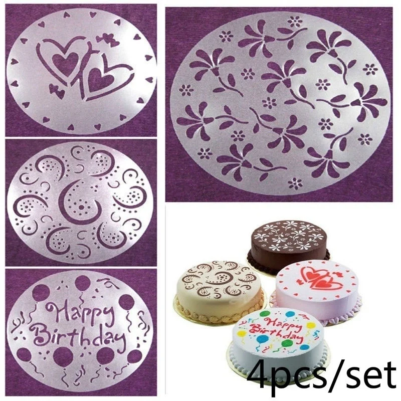 DIY 4 Styles Eco Friendly High Quality Flower Heart Spray Stencils Birthday Cake Mold Decorating Bakery Tools
DIY 4 Styles Eco Friendly High Quality Flower Heart Spray Stencils Birthday Cake Mold Decorating Bakery Tools