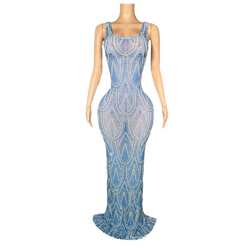 Milk Blue Gentle White Waist Evening Awards Ceremony Host Dress Miss Universe Pageant Dress Vestido Gala Luxo Women Sexy Dresses 
Milk Blue Gentle White Waist Evening Awards Ceremony Host Dress Miss Universe Pageant Dress Vestido Gala Luxo Women Sexy Dresses