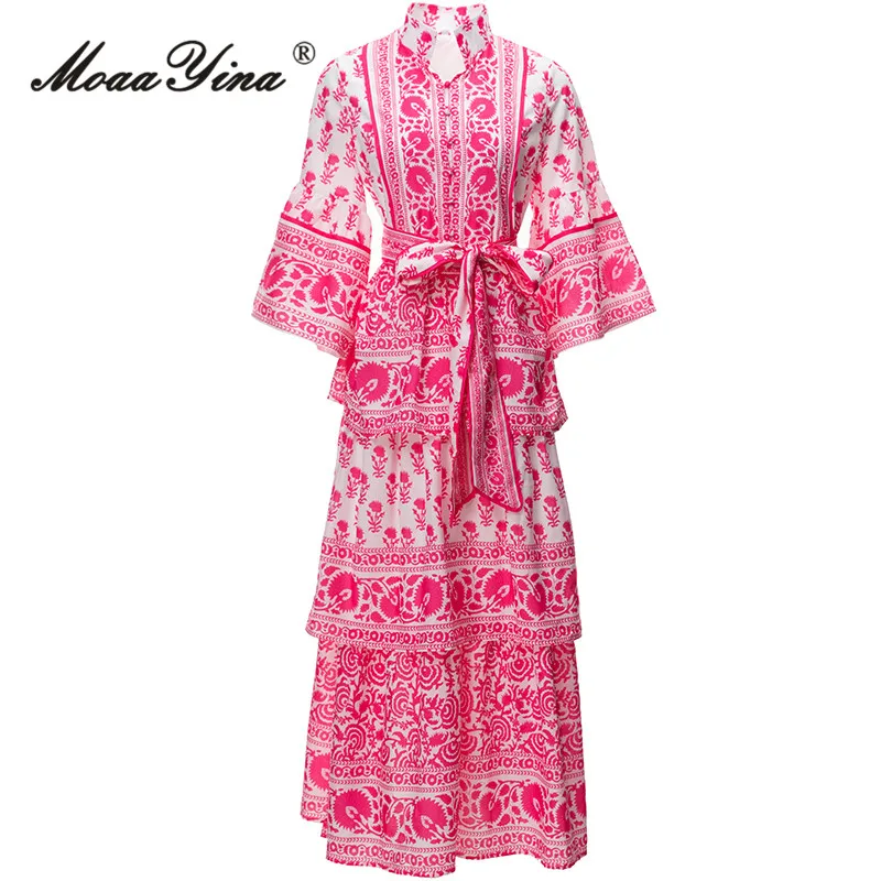 MoaaYina Autumn Fashion Designer Vintage Floral Print Dress Women's Stand Collar Button Frenulum Ruffles Slim Casual Long Dress
MoaaYina Autumn Fashion Designer Vintage Floral Print Dress Women's Stand Collar Button Frenulum Ruffles Slim Casual Long Dress