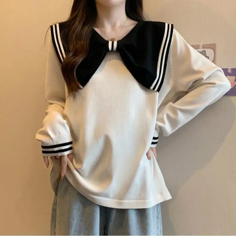 Spring Autumn Fashion Solid Color Butterfly Collar Long Sleeve Pullovers Sweatshirt Women's Clothing Sweet Korean All-match Tops
Spring Autumn Fashion Solid Color Butterfly Collar Long Sleeve Pullovers Sweatshirt Women's Clothing Sweet Korean All-match Tops