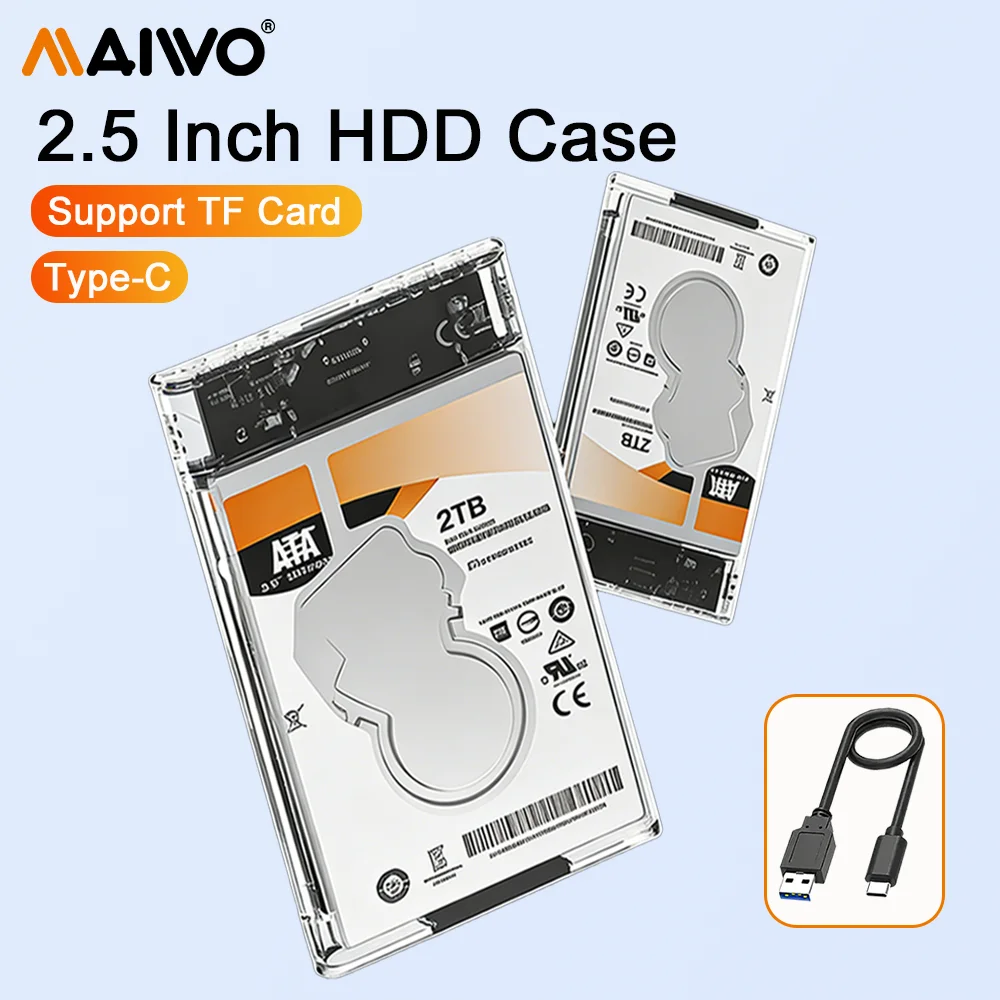 MAIWO 2.5 inch HDD Enclosure USB3.0 5Gbps External Hard Drive Case for 7-9.5mm 2.5'' SATA SSD/HDD Adapter Support TF Card Reader
MAIWO 2.5 inch HDD Enclosure USB3.0 5Gbps External Hard Drive Case for 7-9.5mm 2.5'' SATA SSD/HDD Adapter Support TF Card Reader